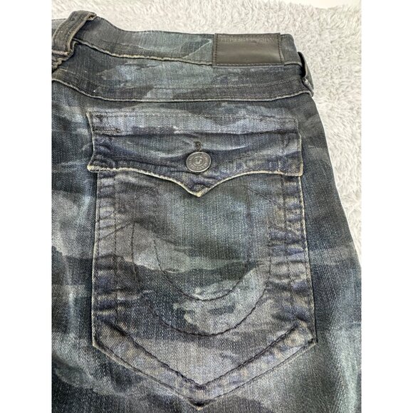 Vtg True Religion Mens Ricky Flap Straight Tiger Camo Jeans Size 26 NWT USA Made - Picture 12 of 16